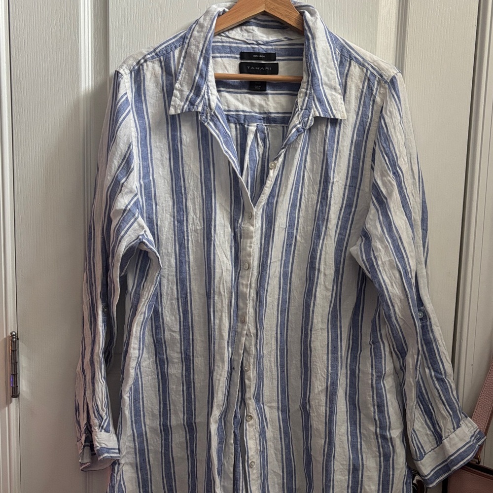 Tahari linen shirt - Picture 6 of 7